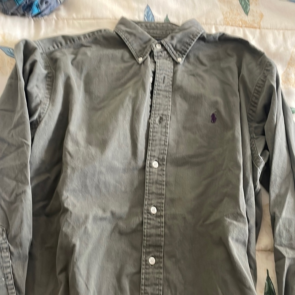 Mens Ralph Lauren polo button down shirt olive green size large
